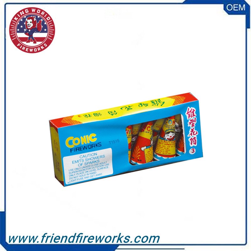 Item No: OY-T1515  3 Inch Conic Fountain Fireworks