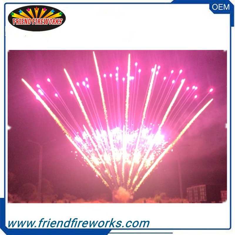 Item No:OYDC126504 1.2 Inch 65 Shots Fan Green Glitter Mine +Brocade Tiger Tail Indirect Purple Beads