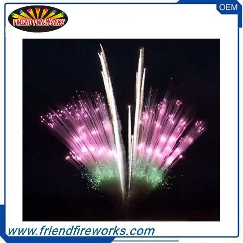 Item No:OYDC1213053 1.2 Inch 130 Shots Butterfly shape: Silver Tiger Tail, Green Glitter Purple Dahlias Mine