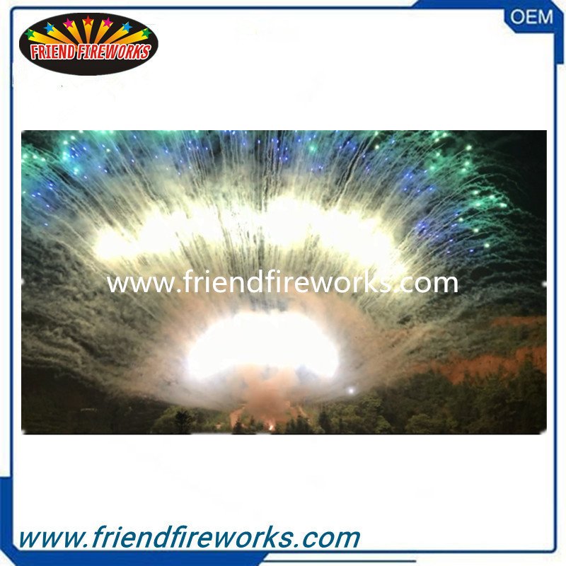 Item No:OYDC126503  1.2 Inch 65 Shots Fan Crackling Mine+ colorful dahlias (red/green/blue/yellow/purple)